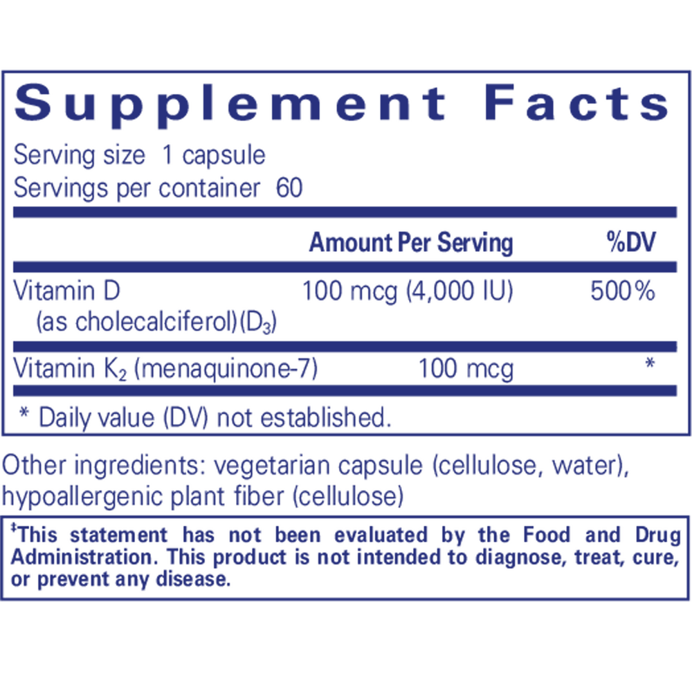 Pure Encapsulations Vitamin D3 & K2