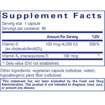 Pure Encapsulations Vitamin D3 & K2