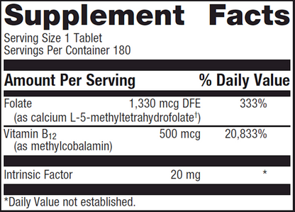 INTRINSI B12-FOLATE 60 TABS