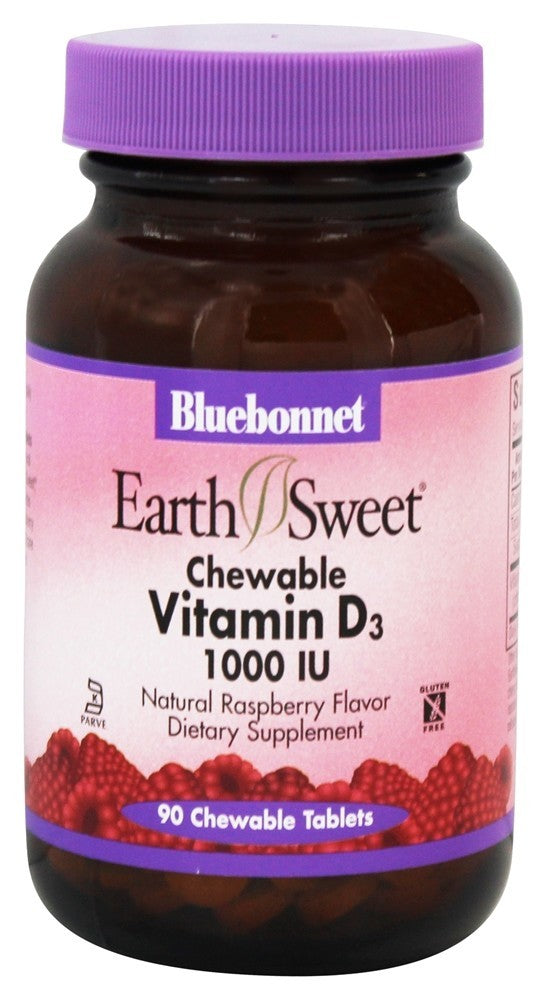 Bluebonnet Nutrition Earth Sweet Chewables VITAMIN D3 25 mcg (1000 IU)