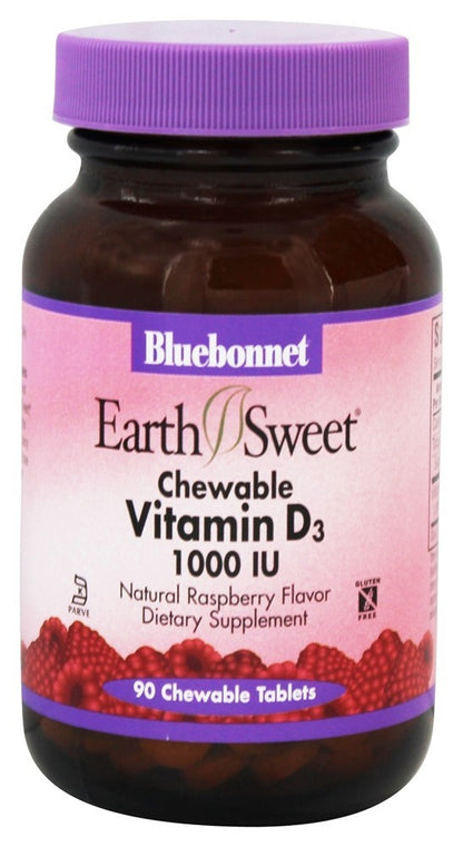Bluebonnet Nutrition Earth Sweet Chewables VITAMIN D3 25 mcg (1000 IU)