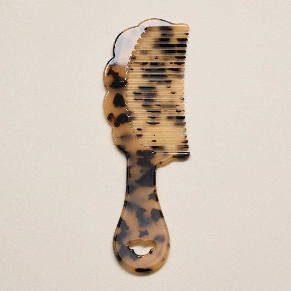 Scalloped Resin Handle Comb: GRMT