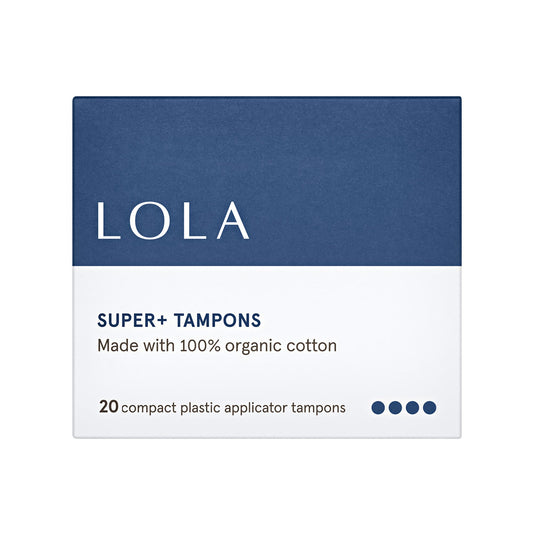 LOLA Super Plus Tampons, Organic Cotton, Compact Plastic Applicator, 20 Count