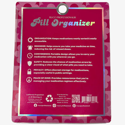 PB101 Rucci Pill Organizer – Hard Shell Weekly Travel Case