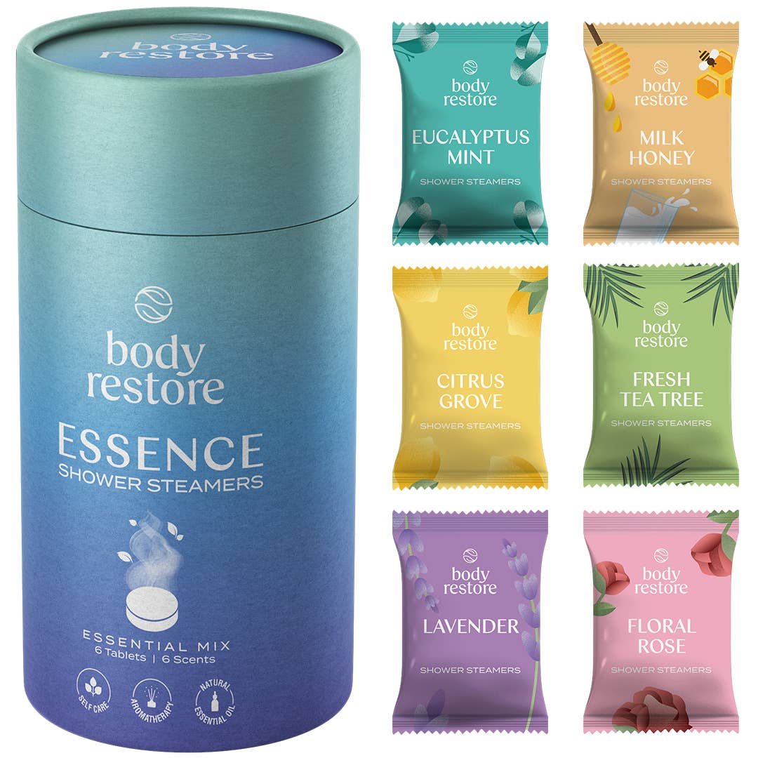 Body Restore Shower Steamer Aromatherapy Tube Pack of 6 : Eucalyptus & Mint