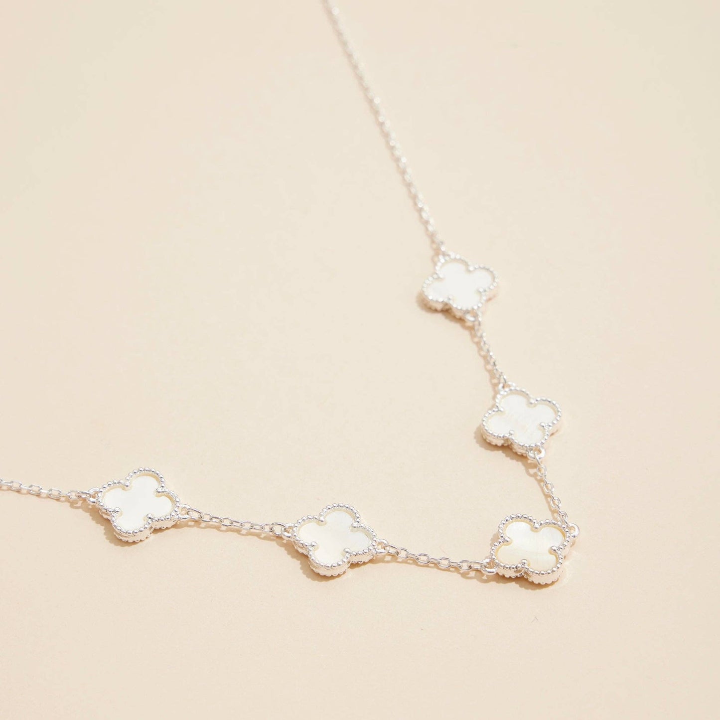 Gold Chain Necklace with Shell Inlay Charms: Pink Multi