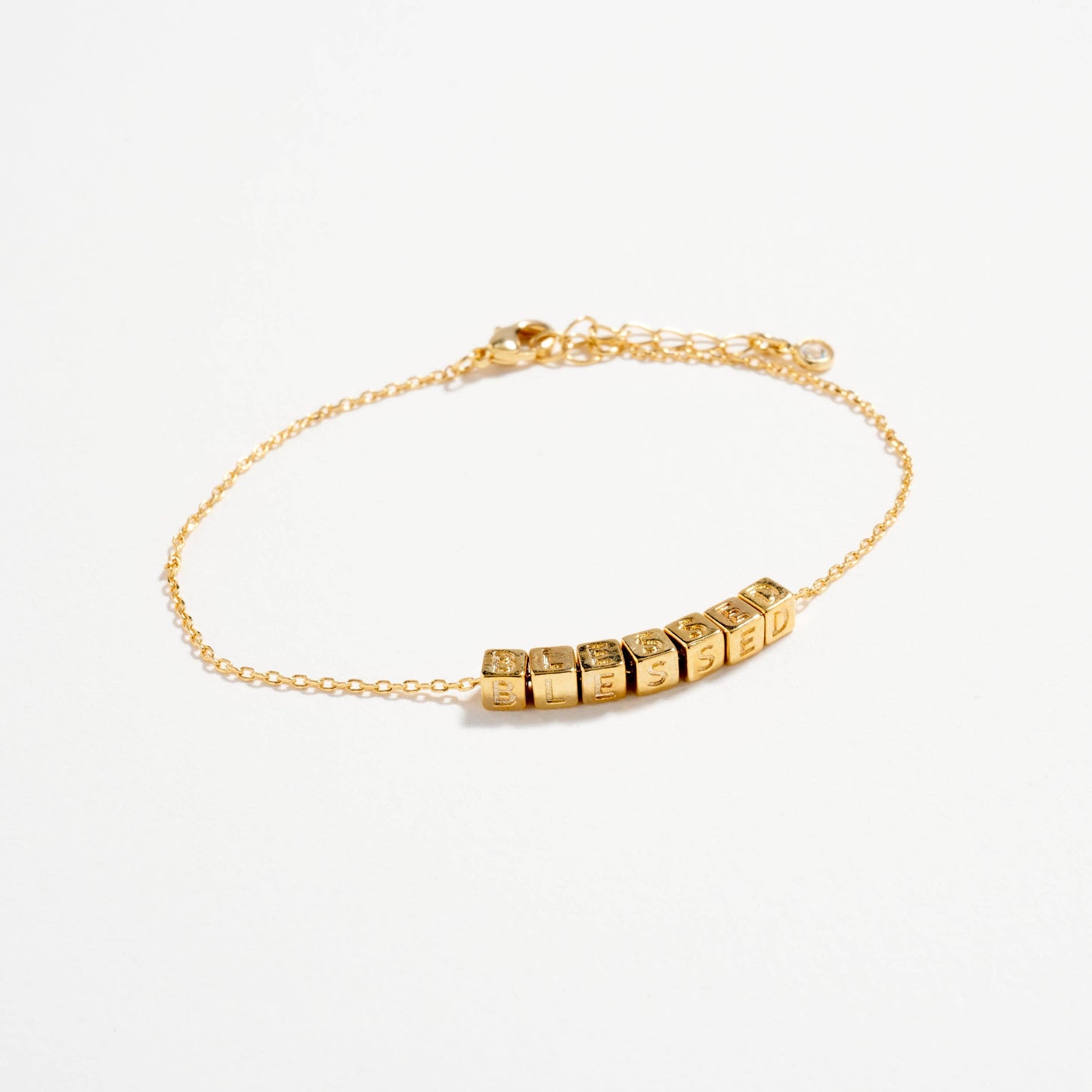 Gold Dipped BLESSED Letter Bracelet | Inspirational Jewelry: GD / ONE