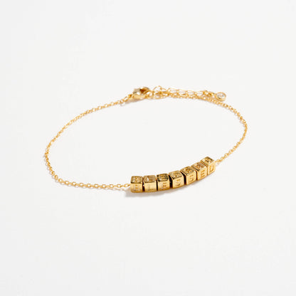 Gold Dipped BLESSED Letter Bracelet | Inspirational Jewelry: GD / ONE