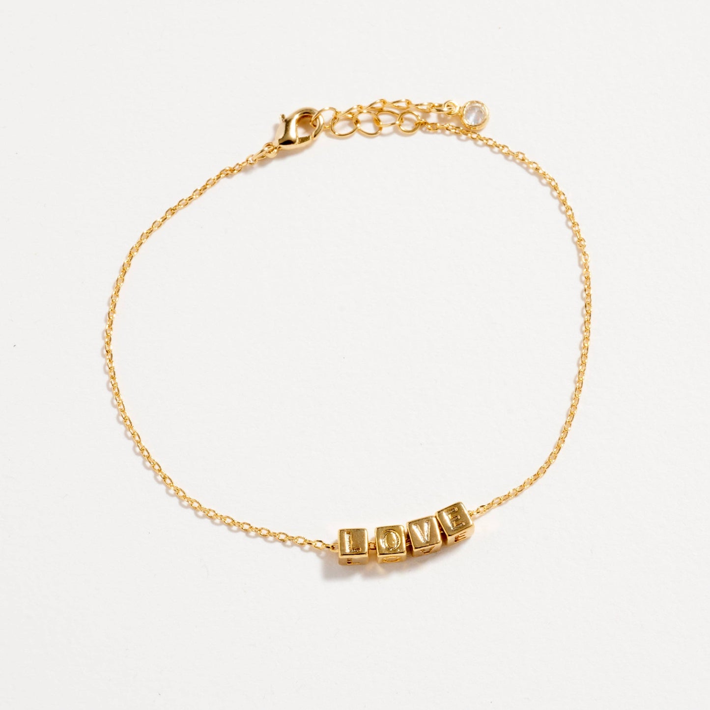 Gold Dipped LOVE Letter Bracelet | Inspirational Jewelry: GD / ONE
