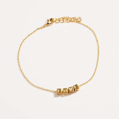 Gold Dipped LOVE Letter Bracelet | Inspirational Jewelry: GD / ONE
