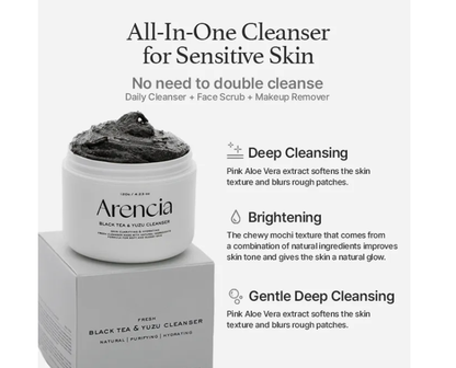 ARENCIA Black Tea Rice Mochi Cleanser