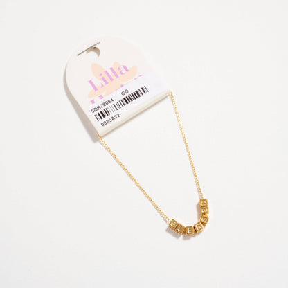 Gold Dipped BLESSED Letter Bracelet | Inspirational Jewelry: GD / ONE
