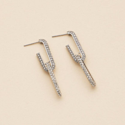 18k Gold Dipped Linked CZ Dangling Earrings | CZ Dangling Earrings: Gold / One / 4DE38068