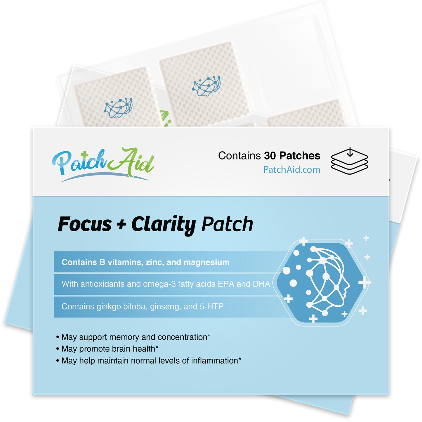 Focus and Clarity Patch - Cognitive & Memory Function: Single Pack (30 Patches)