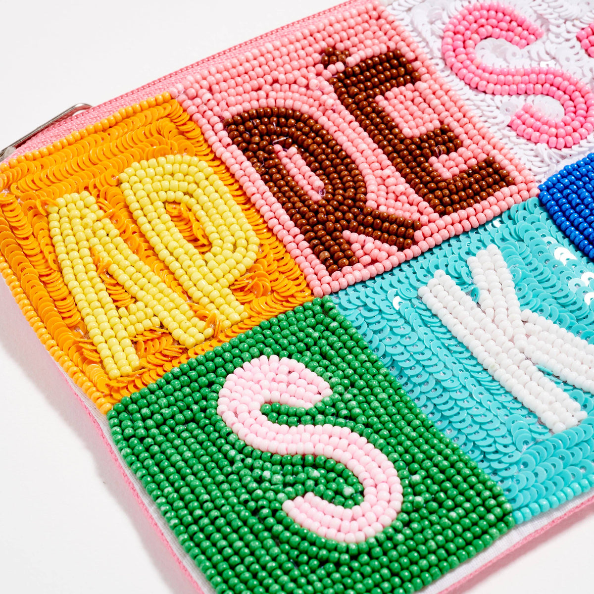 Seed Beaded Color Block Après Ski Coin Pouch | Winter Coin Pouch