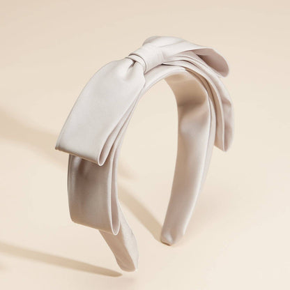Simple Satin Bow Ribbon Headband: Mauve / One / 4EH87016