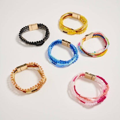 Beaded Boho Stack Bracelet | Magnetic Clasp: NT / ONE