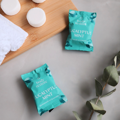 Body Restore Shower Steamer Aromatherapy Tube Pack of 6 : Eucalyptus & Mint