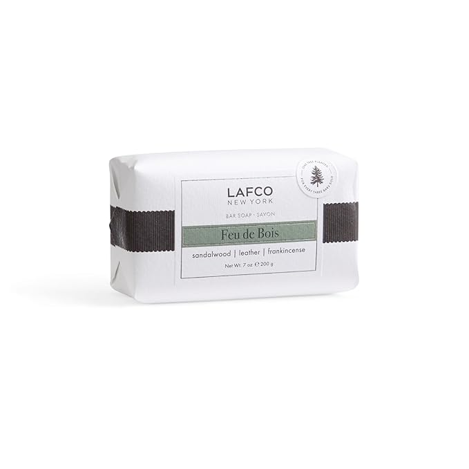 LAFCO New York Bar Soap, Feu de Bois - 7 oz - Ultra-Hydrating, Natural Formula