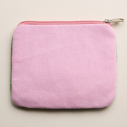 Beaded Sardine Tin Clutch | Pink Hand-Embroidered Sequin Zip Pouch: MT / ONE
