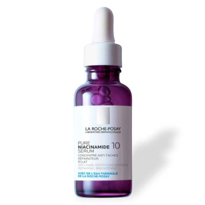 La Roche-Posay Pure Niacinamide Serum bottle with dropper on a white background