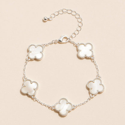 Colorful Shell Charm Bracelet with Gold Detailing: Multi Blue / One / 5SB21068