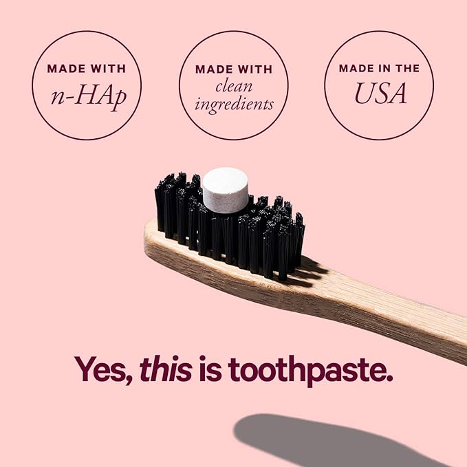 Bite Toothpaste Bits with Nano Hydroxyapatite - Eco and Travel-Friendly Whitening Toothpaste Tablets (Berry Twist)