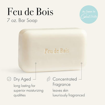 LAFCO New York Bar Soap, Feu de Bois - 7 oz - Ultra-Hydrating, Natural Formula