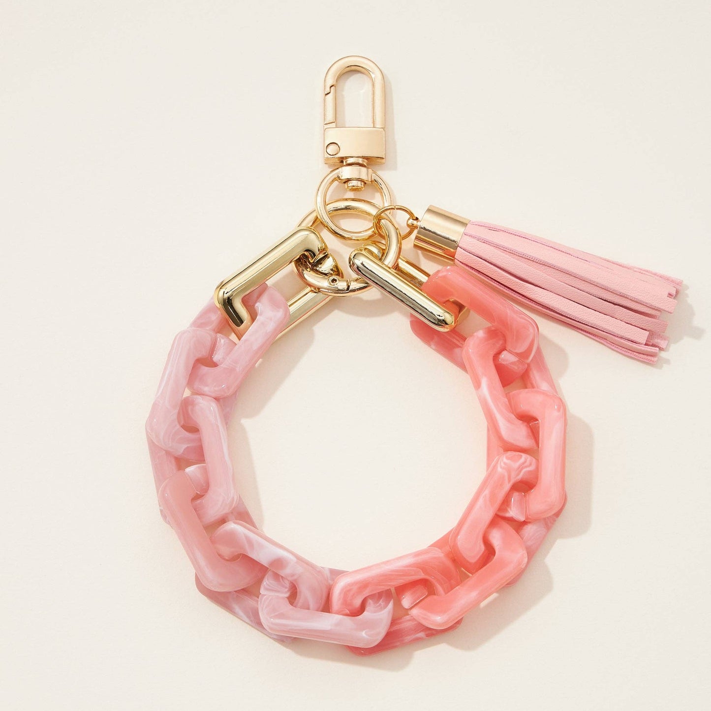 Two Tone Mixed Resin Chain Keychains with Tassel: MUL