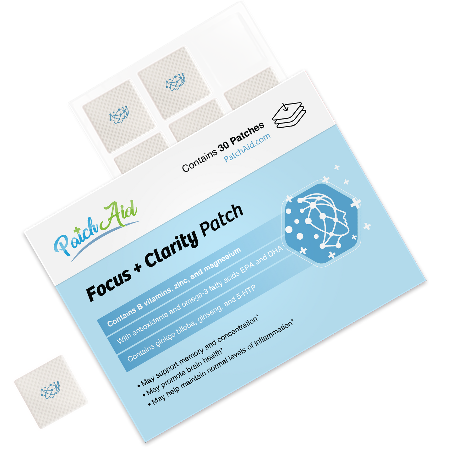 Focus and Clarity Patch - Cognitive & Memory Function: Single Pack (30 Patches)