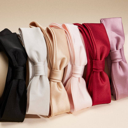 Simple Satin Bow Ribbon Headband: Mauve / One / 4EH87016