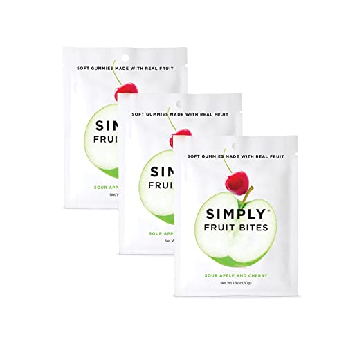 Simply Gum Fruit Bites - Sour Apple & Cherry (1.8 oz Bags 3 pack)