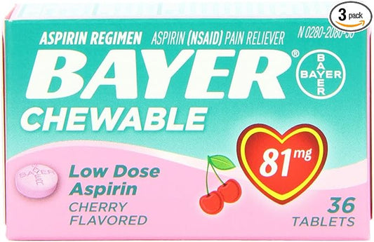 BAYER ASP CHEW TAB CHERRY  36