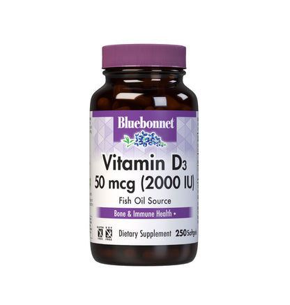 Bluebonnet Nutrition Vitamin D3 50 mcg (2000 IU)