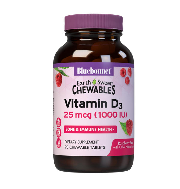 Bluebonnet Nutrition Earth Sweet Chewables VITAMIN D3 25 mcg (1000 IU)