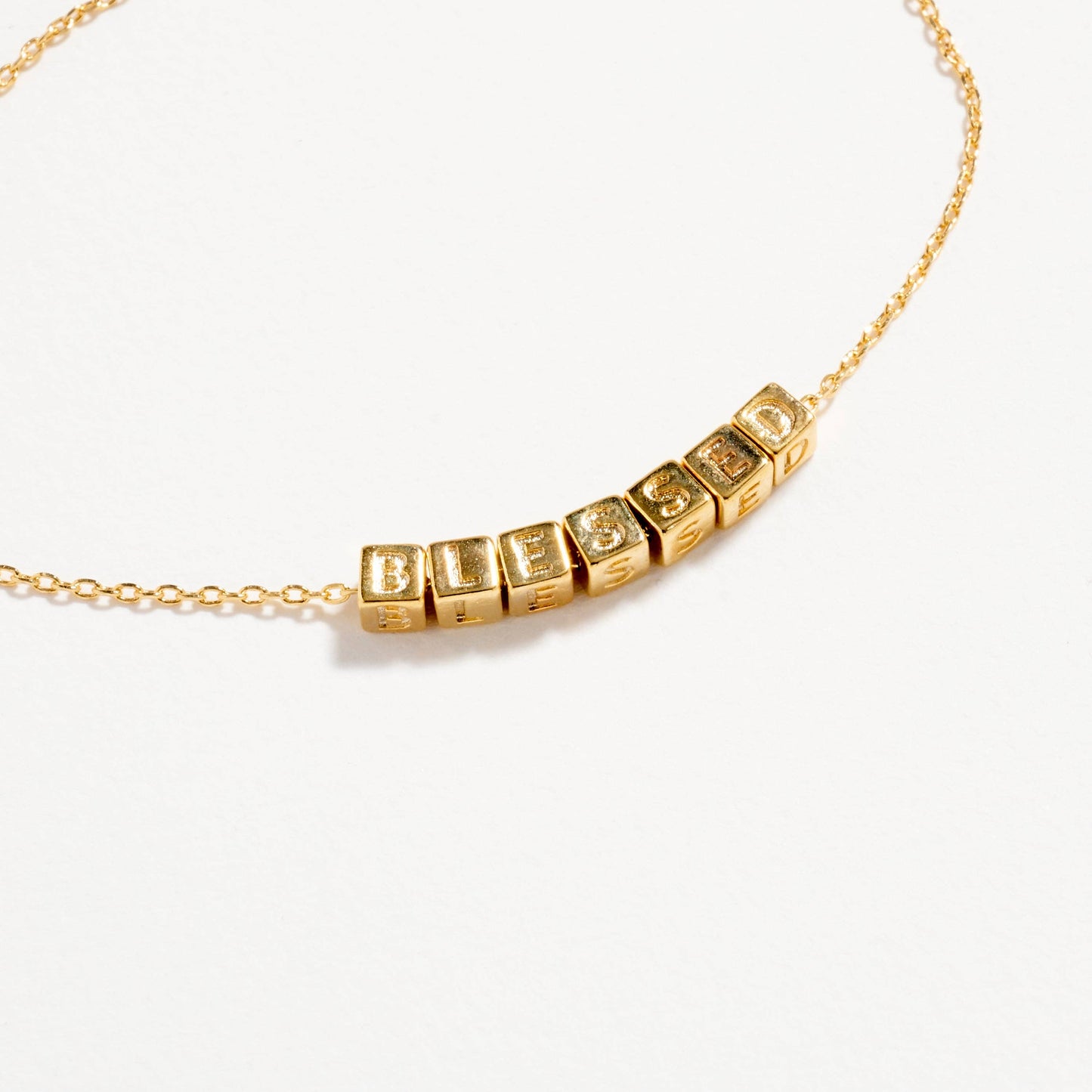 Gold Dipped BLESSED Letter Bracelet | Inspirational Jewelry: GD / ONE