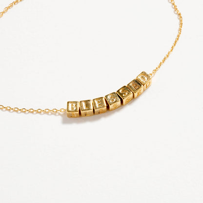 Gold Dipped BLESSED Letter Bracelet | Inspirational Jewelry: GD / ONE