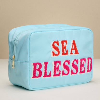 Nylon Beach Pouch with Fabric Letters: PK / ONE