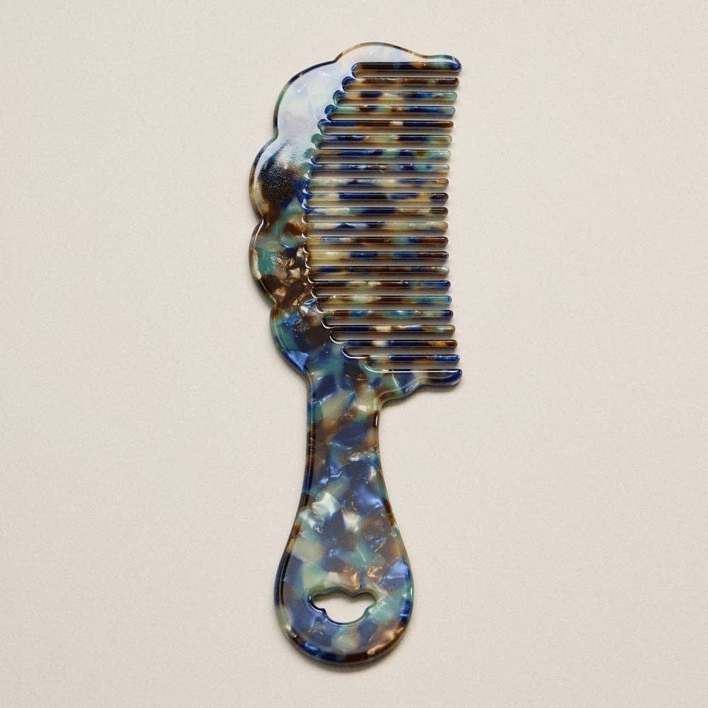 Scalloped Resin Handle Comb: GRMT