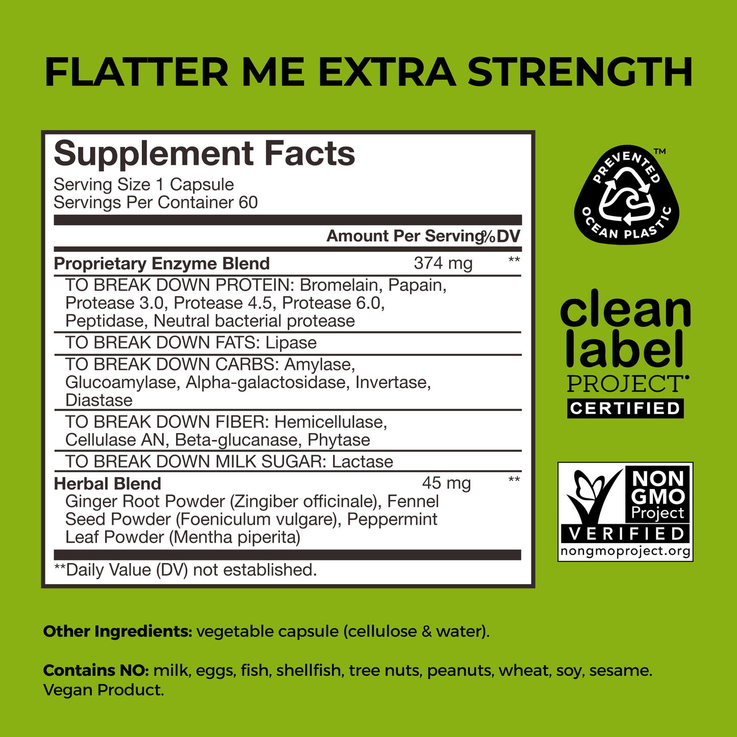 FLATTER ME EXTRA STRENGTH DIGESTIVE ENZYMES CAPSULES