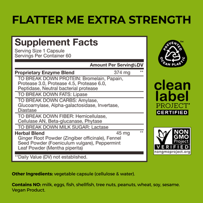 FLATTER ME EXTRA STRENGTH DIGESTIVE ENZYMES CAPSULES