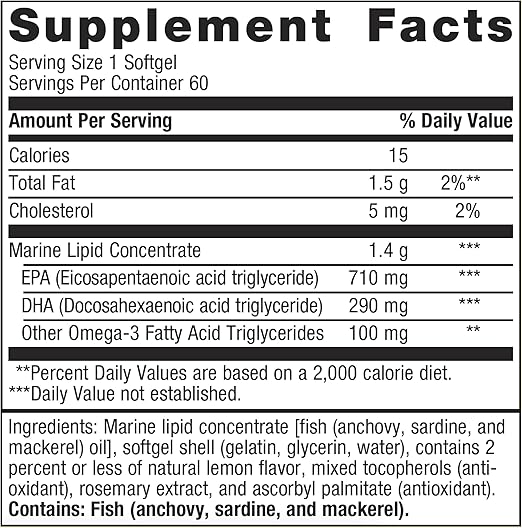 Metagenics OmegaGenics Fish Oil EP-DHA 1000mg 60 Softgels