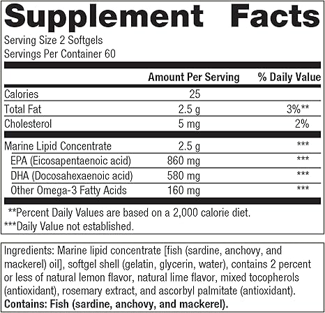 Metagenics Omegagenics Epa-Dha 720 Lemon, 120 Softgels