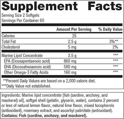 Metagenics Omegagenics Epa-Dha 720 Lemon, 120 Softgels