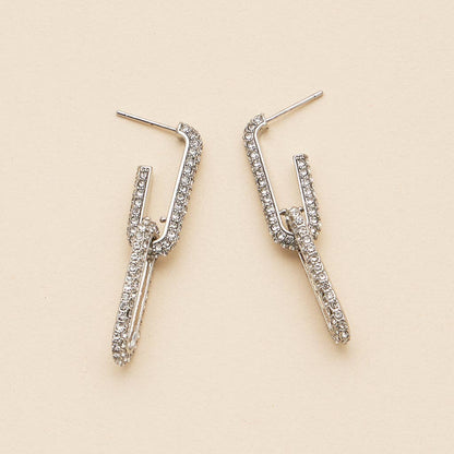 18k Gold Dipped Linked CZ Dangling Earrings | CZ Dangling Earrings: Gold / One / 4DE38068