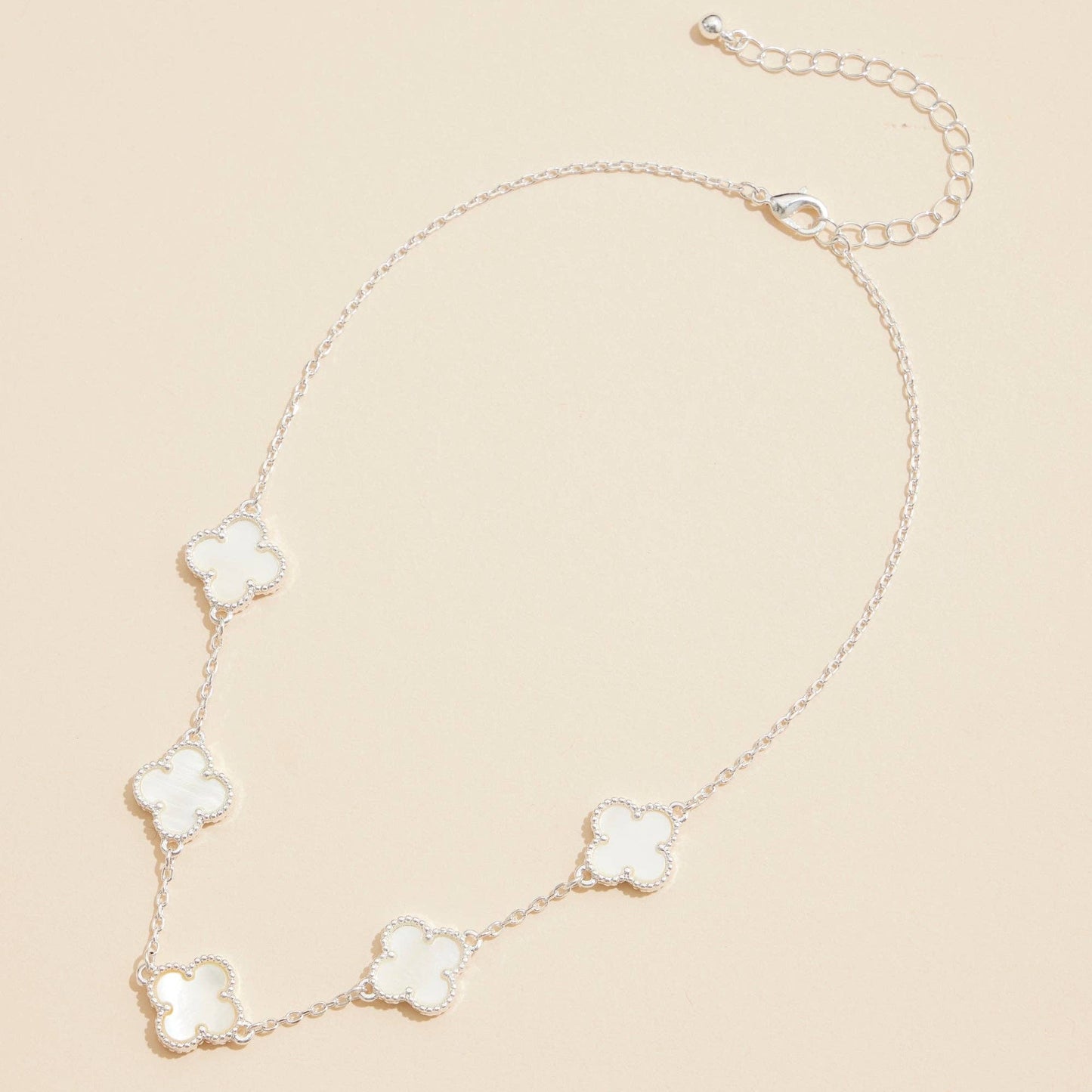 Gold Chain Necklace with Shell Inlay Charms: Light Multi