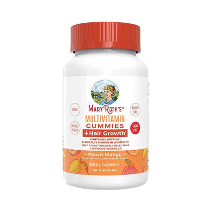 Peach Mango Multivitamin + Hair Growth Gummies, Vegan