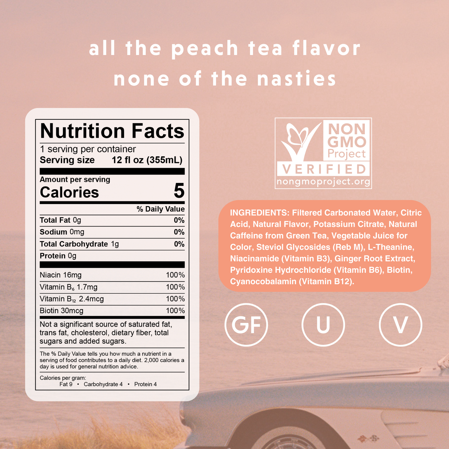 Energy Drink - Sparkling Peach Tea