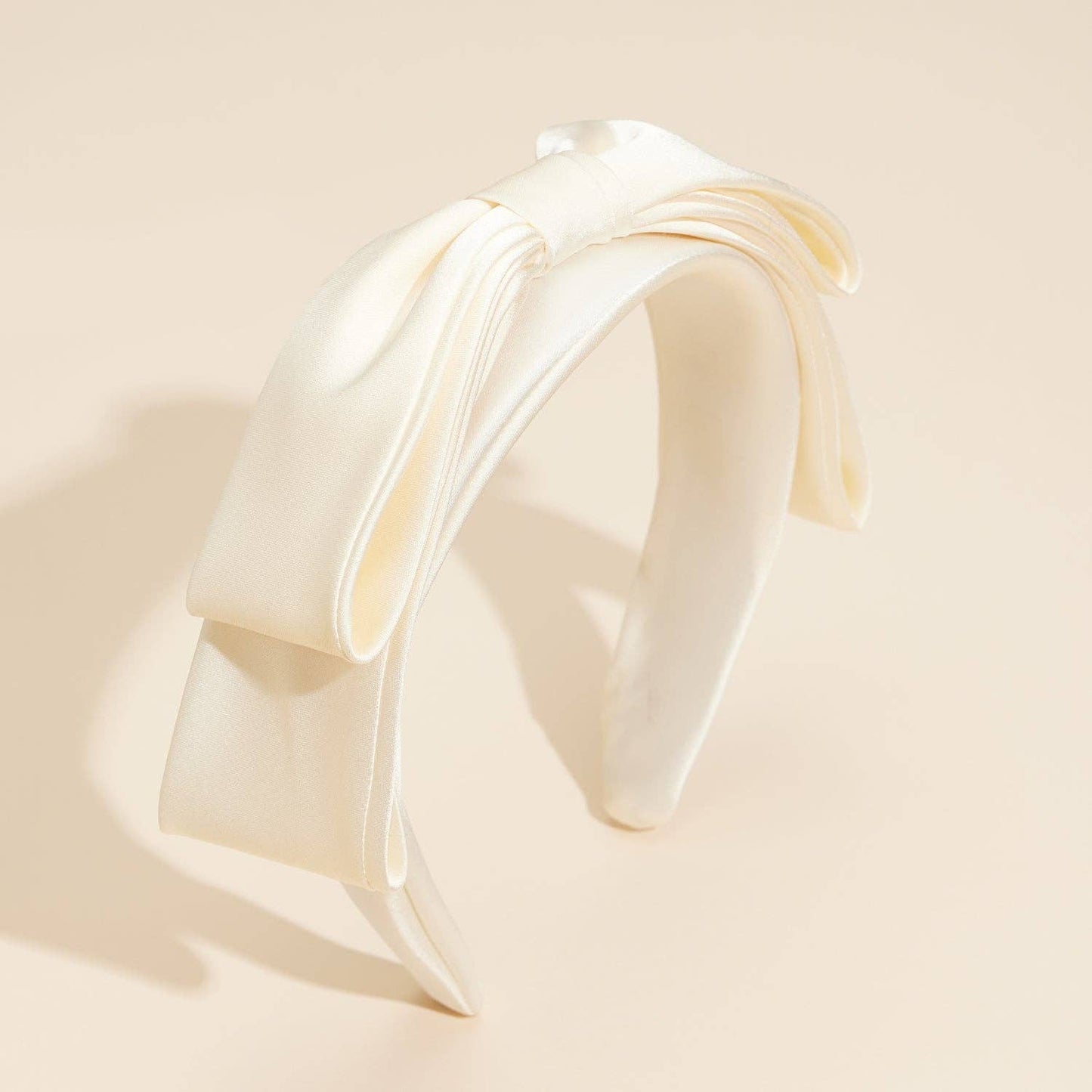 Simple Satin Bow Ribbon Headband: Mauve / One / 4EH87016