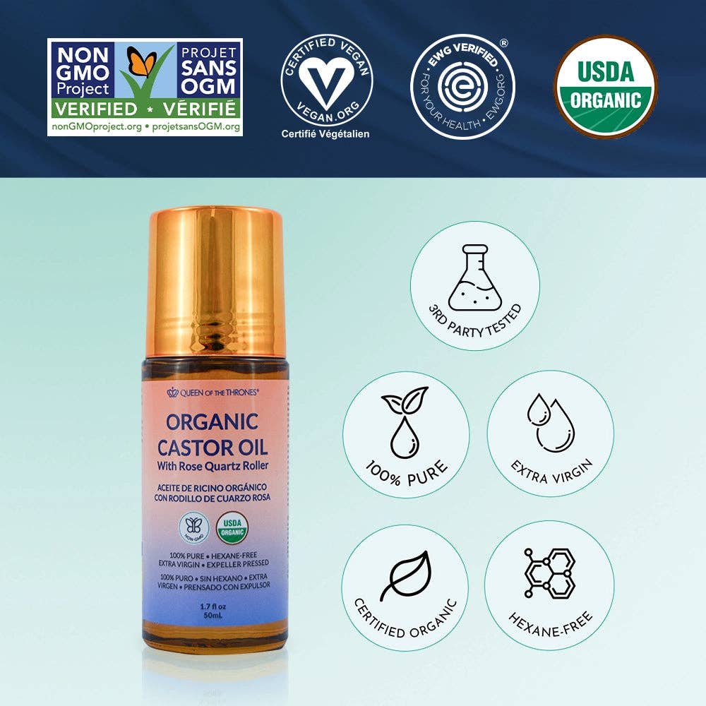 Organic Castor Oil Roll-On 1.7oz